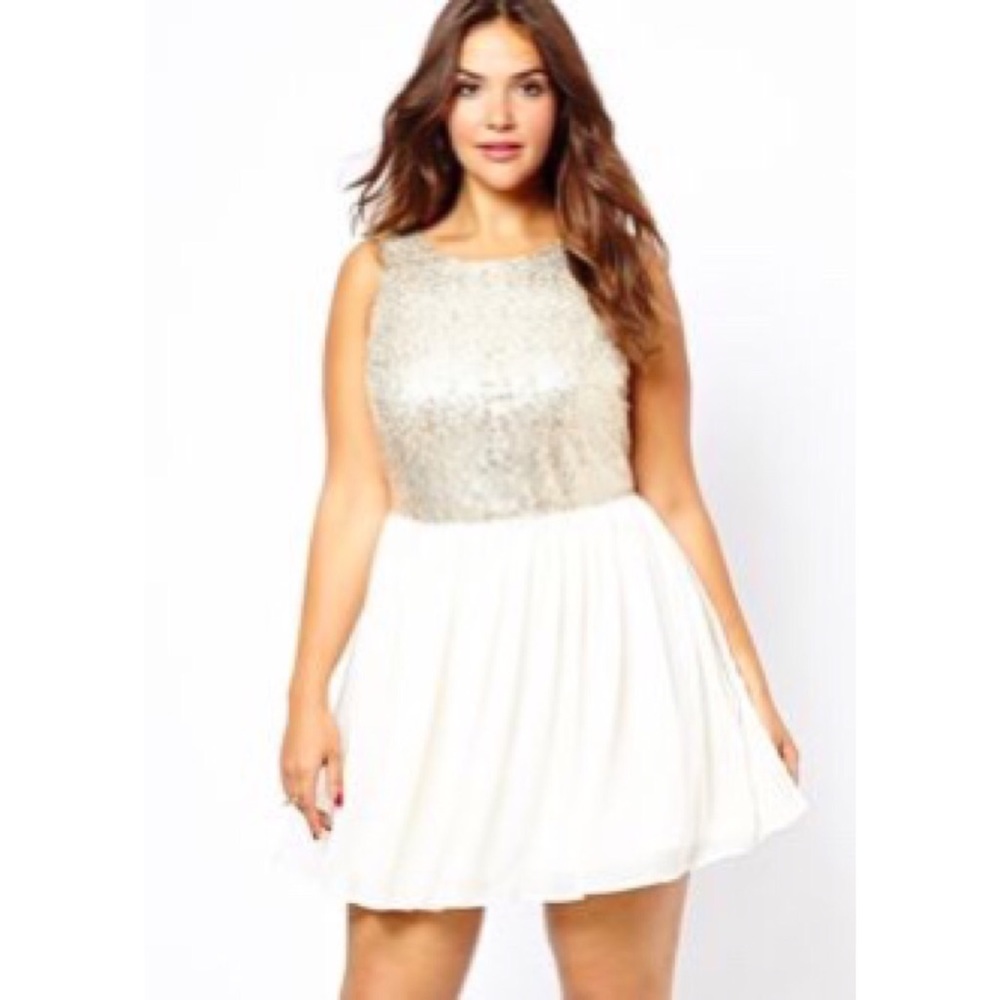 ASOS Off White Sequin Party Dress Special Occasion
